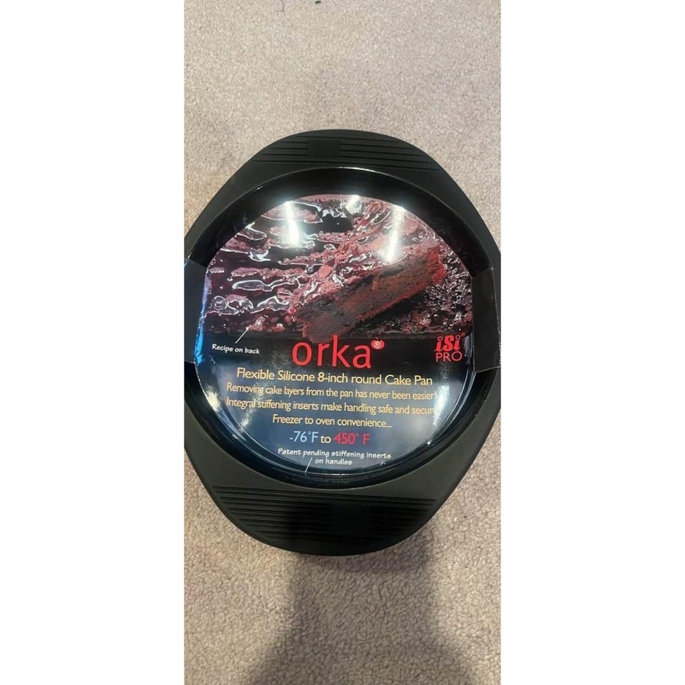 Orka iSi Pro Flexible Silicone 8-inch Round Cake Pan Black‎ Bakeware A02302